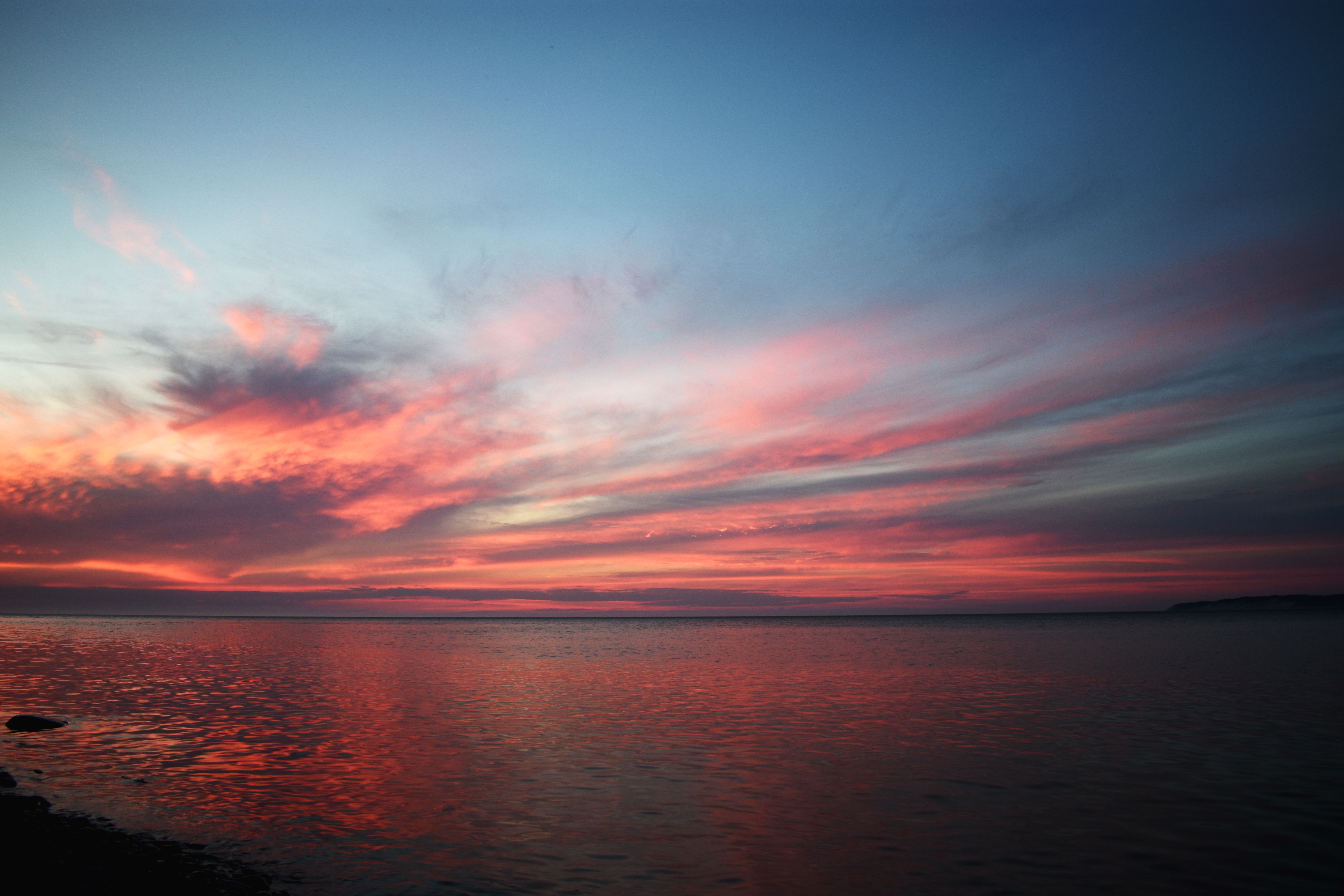 This is the sunset over Lake Michigan taken from Popple Beach on South Manitou Island. Not sure how many people sit and watch a sunset from this spot, but I don't think too many. It was a pain to hike here, and I earned this sunset, which was a stunner. This night my then-boyfriend, now-husband and I were the only people around for miles.
